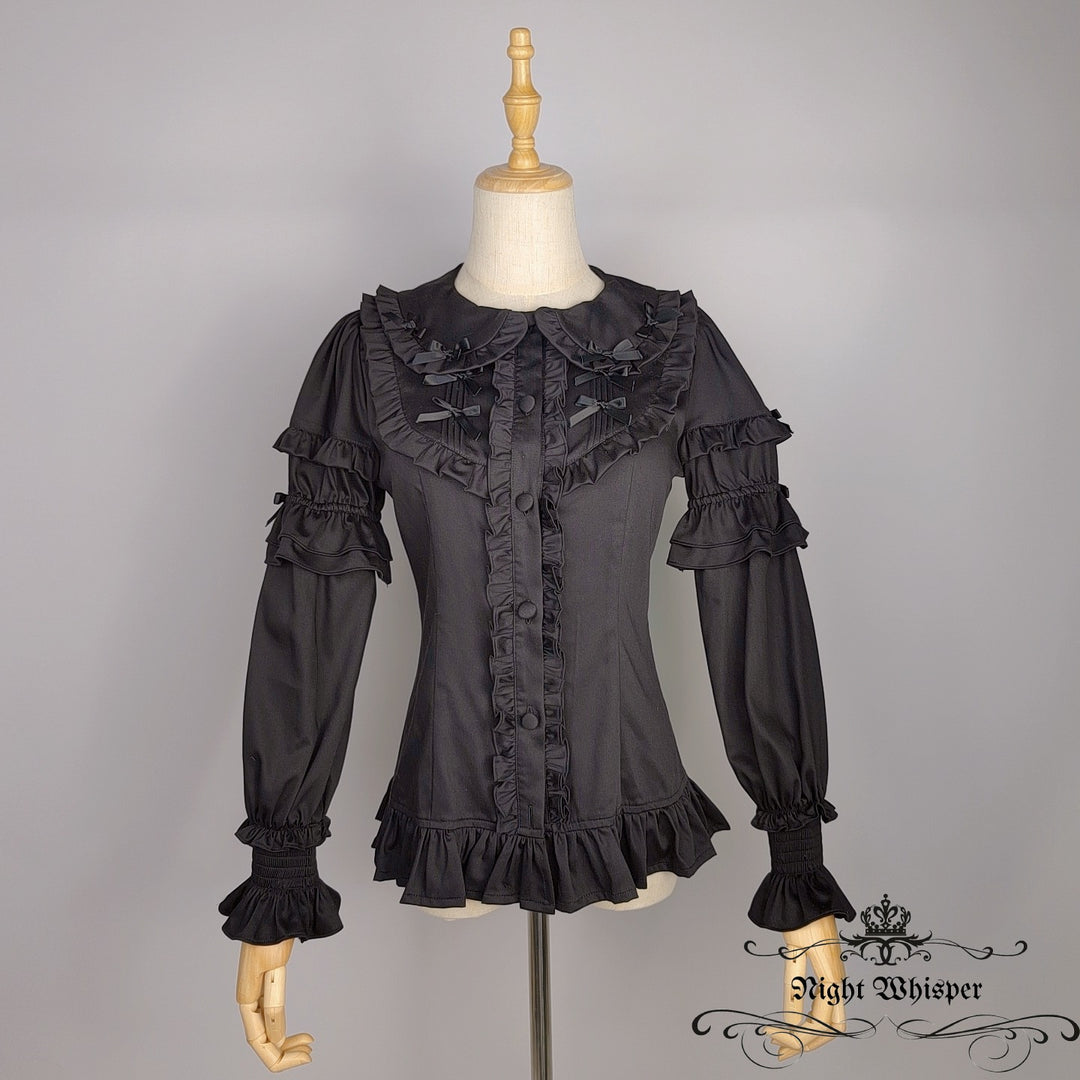 Bamboo Fabric Detachable Sleeve Blouse - Black