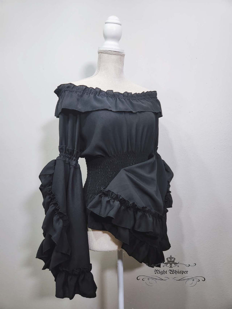 New Elegant Sleeve Blouse By NightWhisper White Black