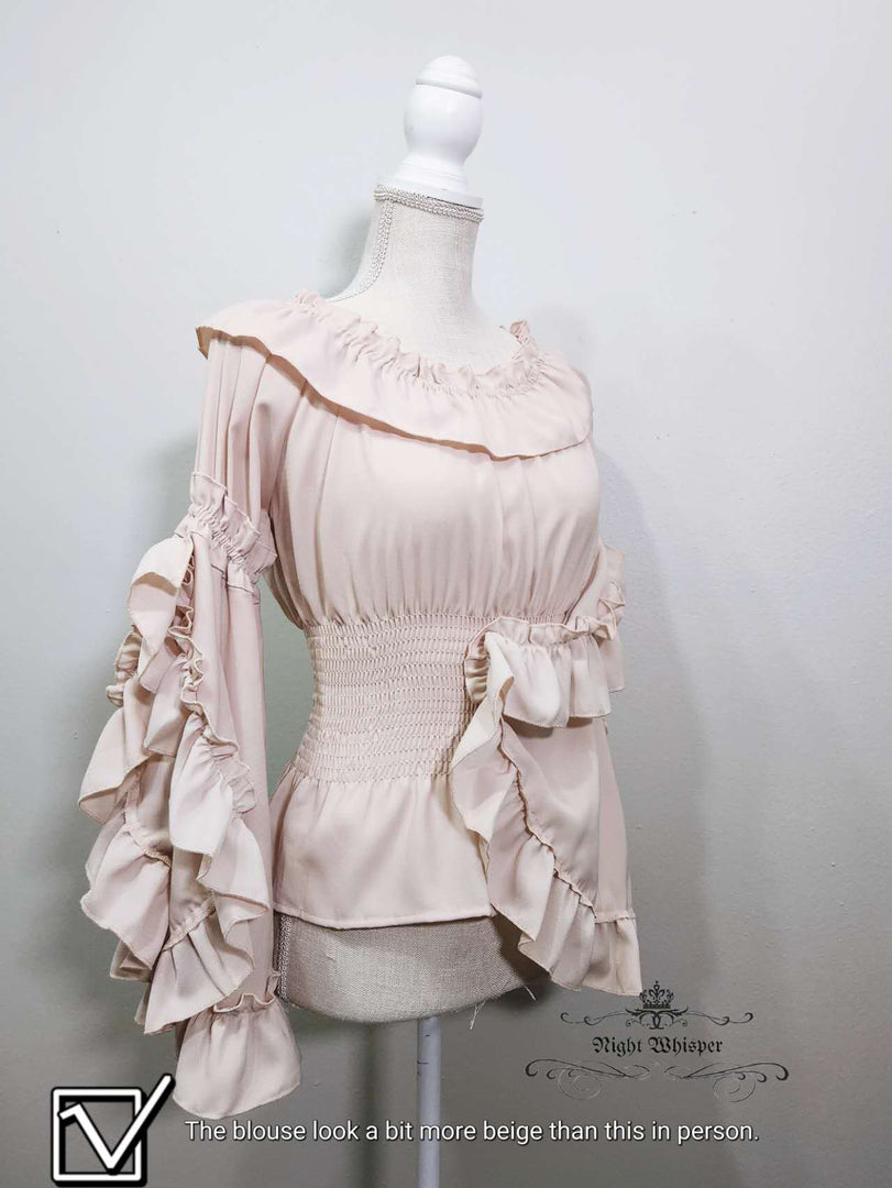 New Elegant Sleeve Blouse By NightWhisper White Black