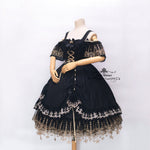 Load image into Gallery viewer, Star Lace Gold x Black Fantasy Dress