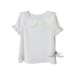 Load image into Gallery viewer, Peter Pan Collar Short Sleeve Blouse