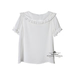 Load image into Gallery viewer, Peter Pan Collar Short Sleeve Blouse