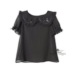 Load image into Gallery viewer, Peter Pan Collar Short Sleeve Blouse