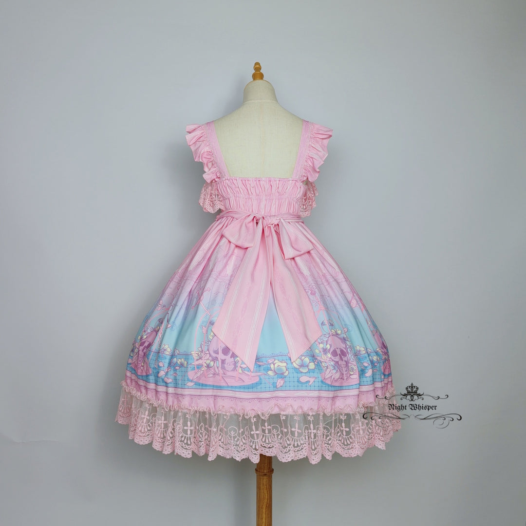 Pastel Goth Skull In Cage (with Pockets)