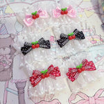 Load image into Gallery viewer, Cherry Lace Wrist Cuffs (a pair)