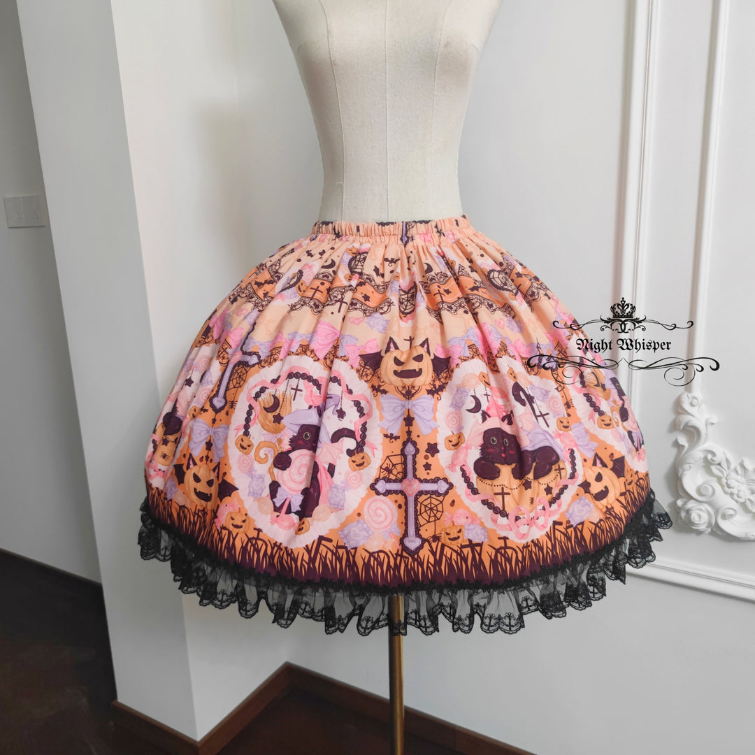 Pre-Order, Halloween Kitty Skirt