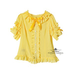 Load image into Gallery viewer, Button Down Chiffon Light Blouse - Yellow