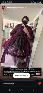 Load image into Gallery viewer, In Stock, Puffy Cloud Adjustable Hoop Skirt Petticoat, adjust Length AND Hoop Size- Night Whisper Original