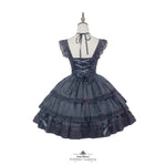 Load image into Gallery viewer, 3 Tier All Black Classic Lolita Dress (with pockets)