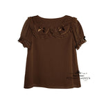 Load image into Gallery viewer, Peter Pan Collar Short Sleeve Blouse