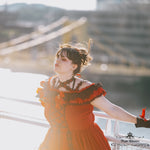 Load image into Gallery viewer, Small stock, Red Bustle dress
