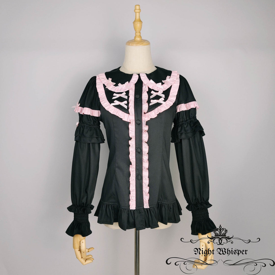 Shop Louis Vuitton MONOGRAM Lv night flounce sleeve blouse (1A9NFP, 1A9NFH)  by lufine