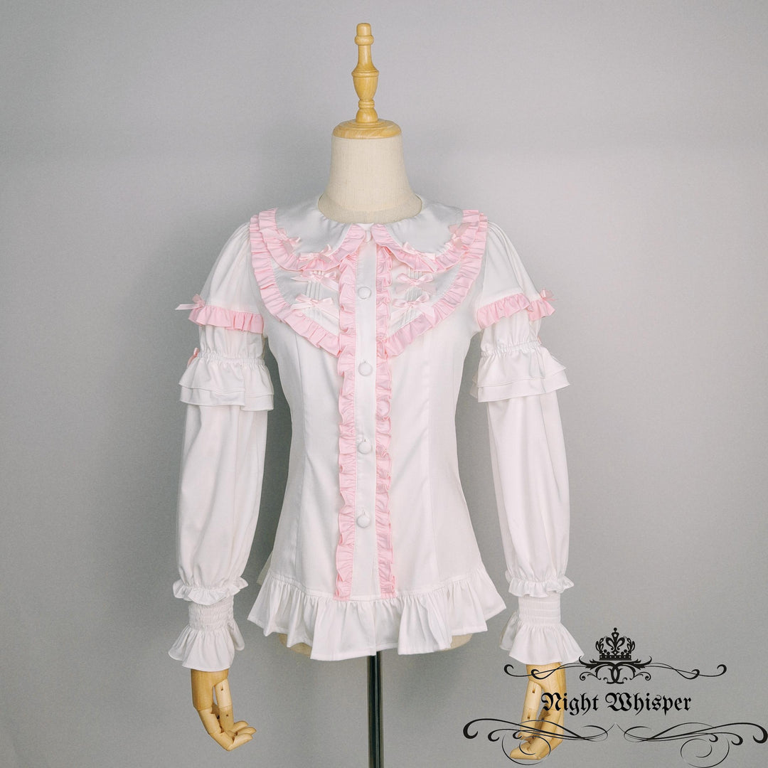 Chic Elegant Lolita Blouse with Detachable Sleeves- Night Whisper Original-Production Time 1-4 Weeks