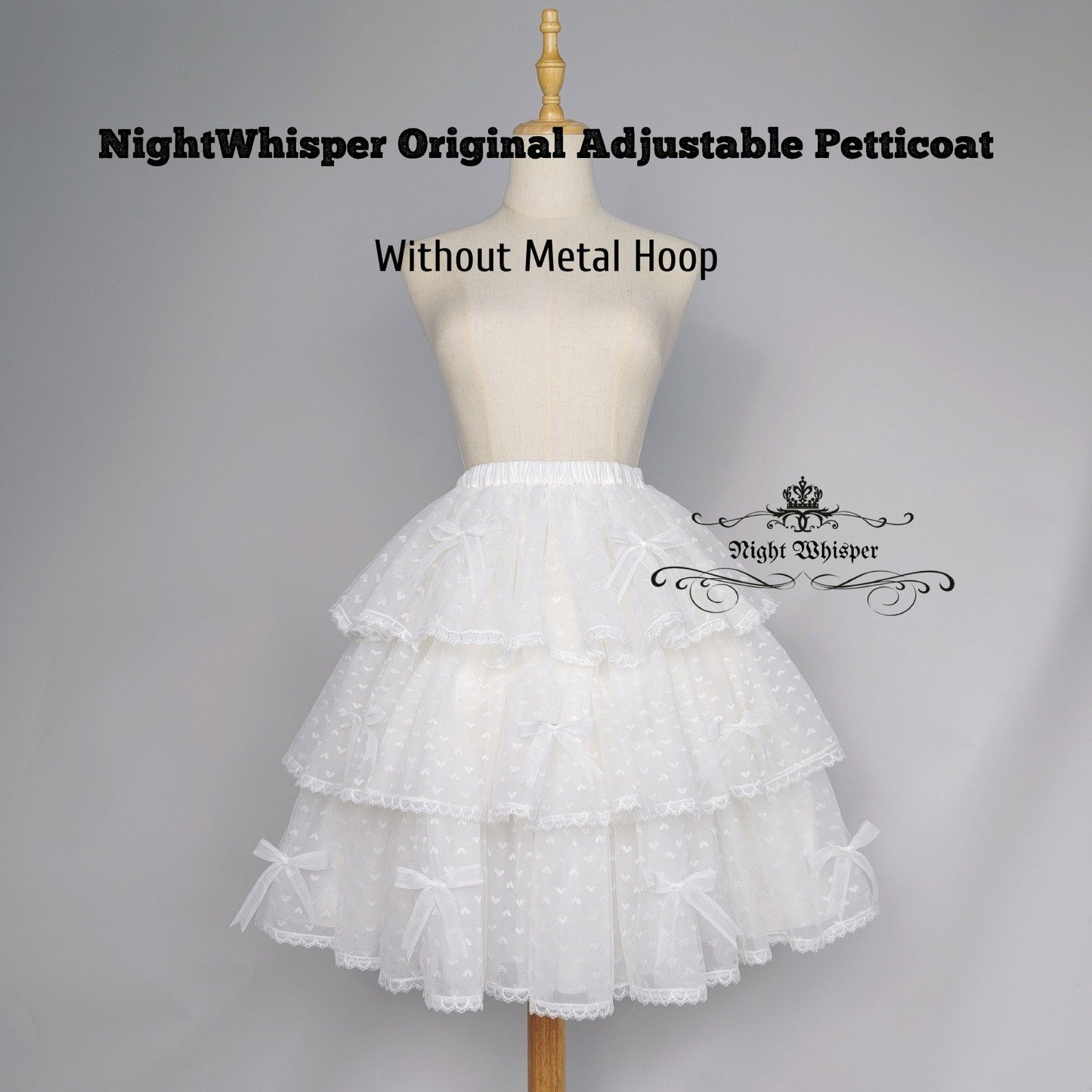 In Stock, Puffy Cloud Adjustable Hoop Skirt Petticoat, adjust Length AND Hoop Size- Night Whisper Original