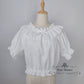 Plus Size Crop Top, Cotton Top, Plus Size Lolita Blouse- White