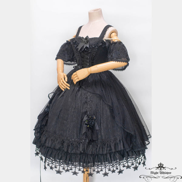 Star Lace Dress (All Black) US Size S to 7XL