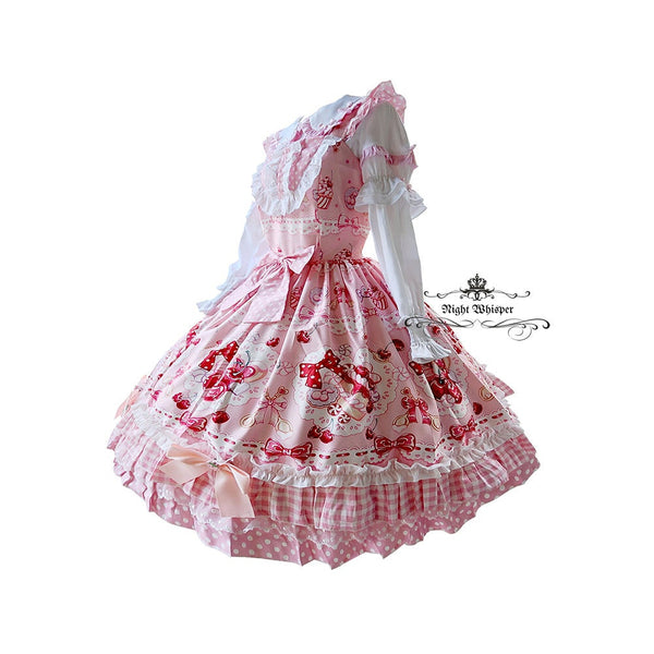 Sweet Cherry Dress- Pink (with Pockets)