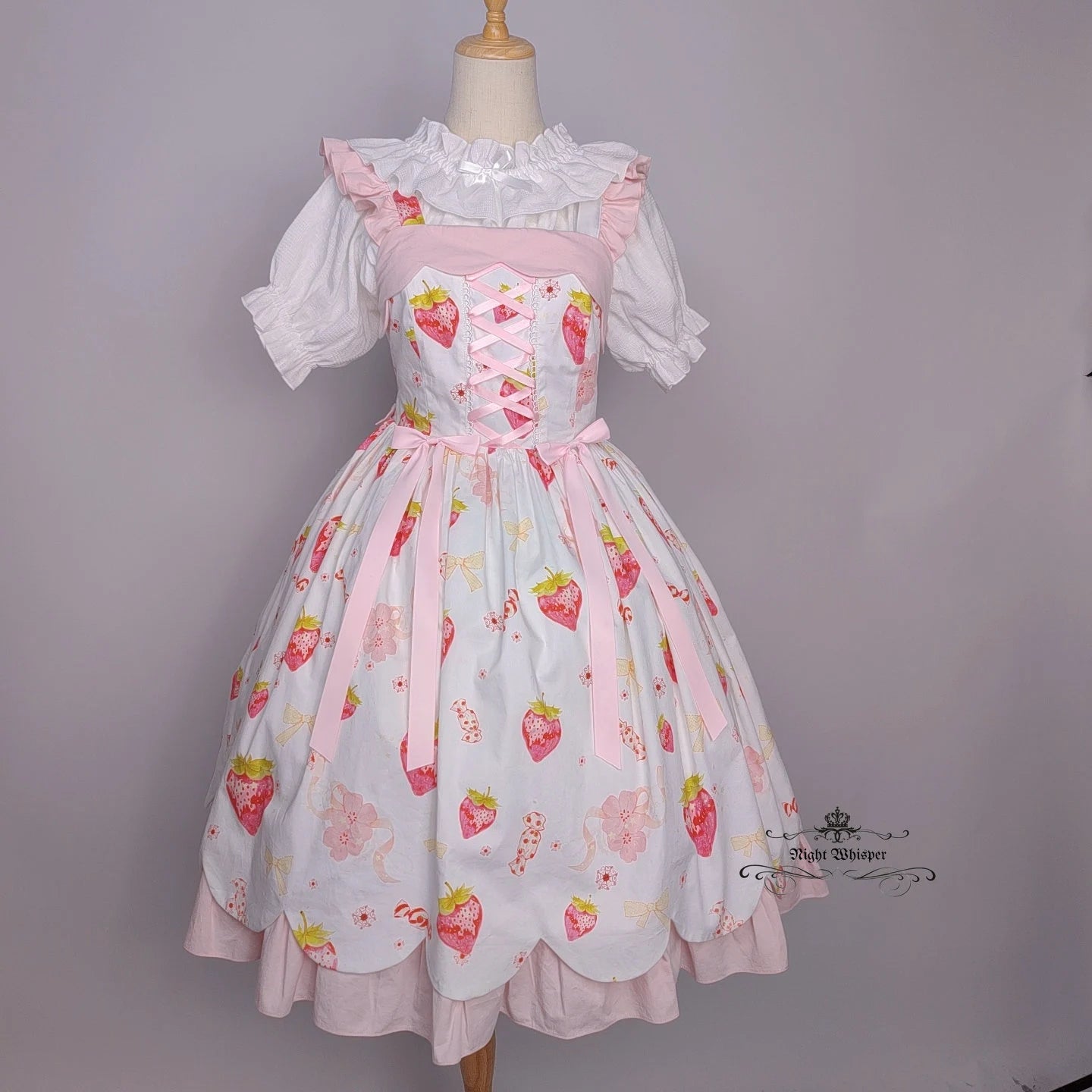 Limited Stock, Sakura Strawberry Cotton Version, Night Whisper Lolita Original Design, Plus Size Lolita, Kawaii Dress, Alternative Fashion