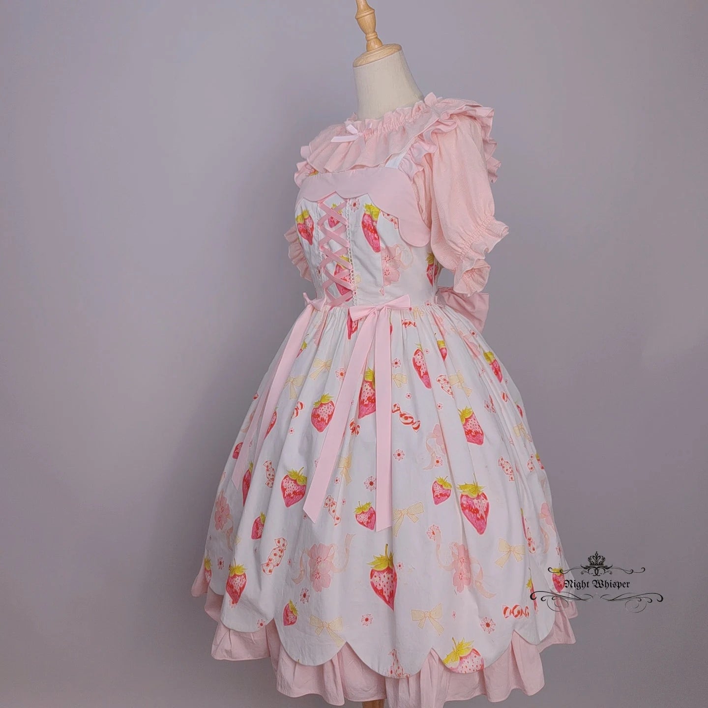 Limited Stock, Sakura Strawberry Cotton Version, Night Whisper Lolita Original Design, Plus Size Lolita, Kawaii Dress, Alternative Fashion