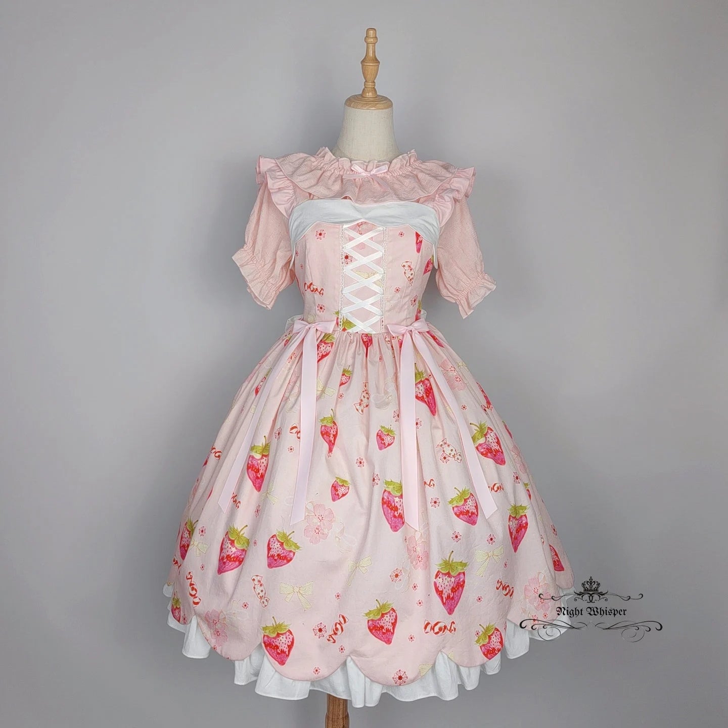 Limited Stock, Sakura Strawberry Cotton Version, Night Whisper Lolita Original Design, Plus Size Lolita, Kawaii Dress, Alternative Fashion