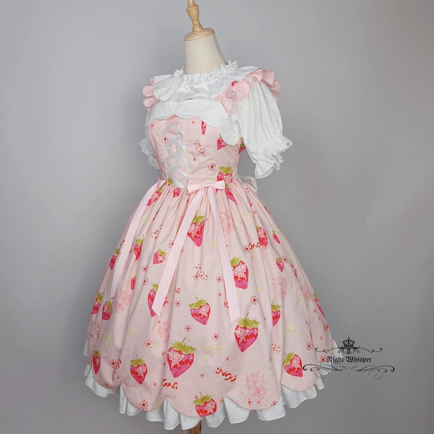 Limited Stock, Sakura Strawberry Cotton Version, Night Whisper Lolita Original Design, Plus Size Lolita, Kawaii Dress, Alternative Fashion