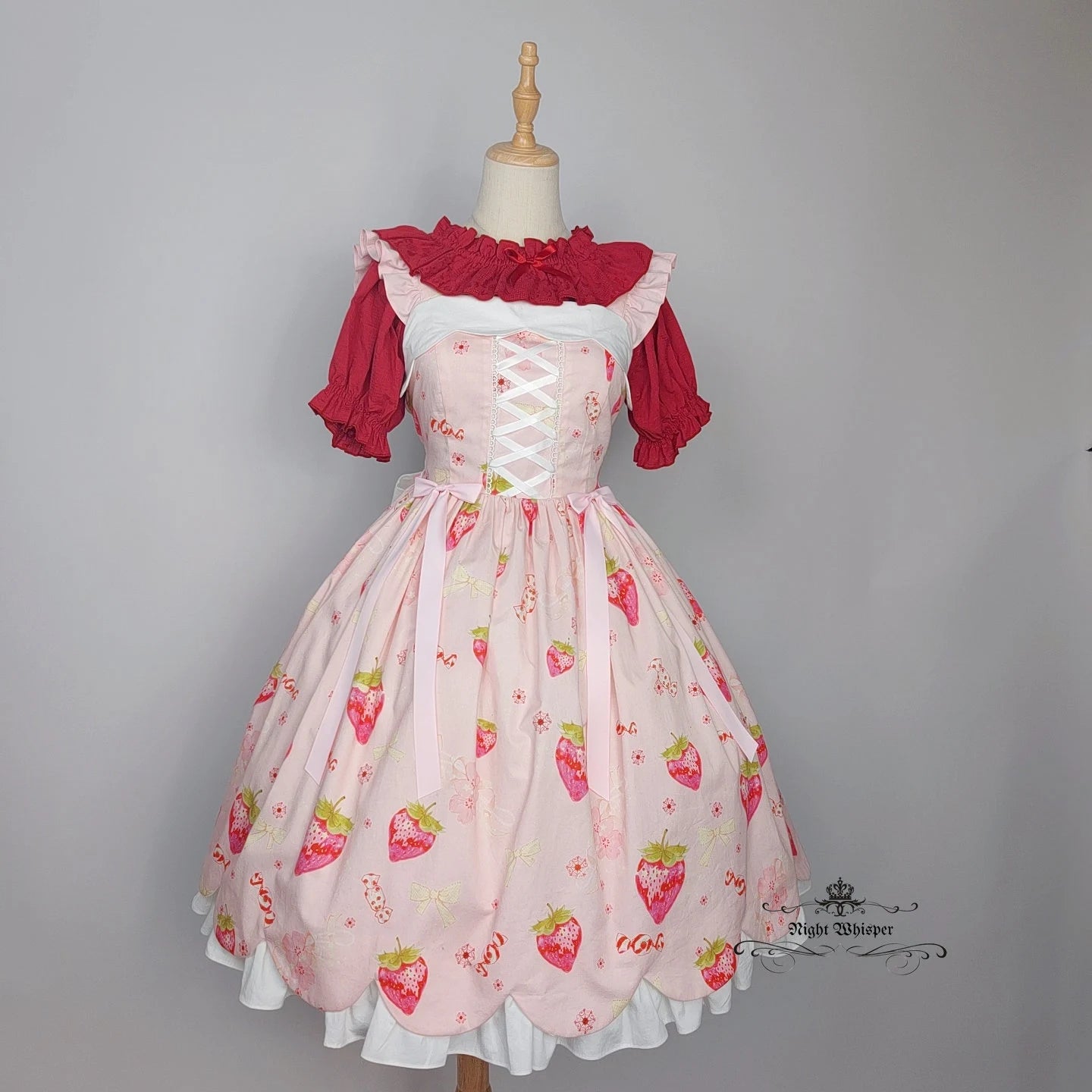 Limited Stock, Sakura Strawberry Cotton Version, Night Whisper Lolita Original Design, Plus Size Lolita, Kawaii Dress, Alternative Fashion