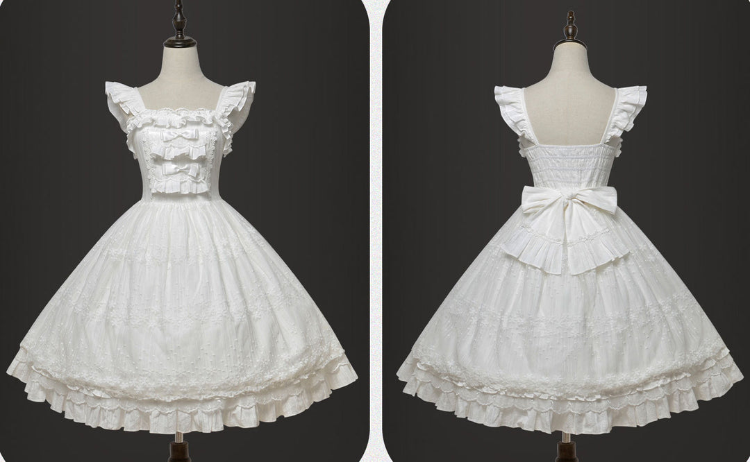 Pure Cotton Elegant Lace JSK - White