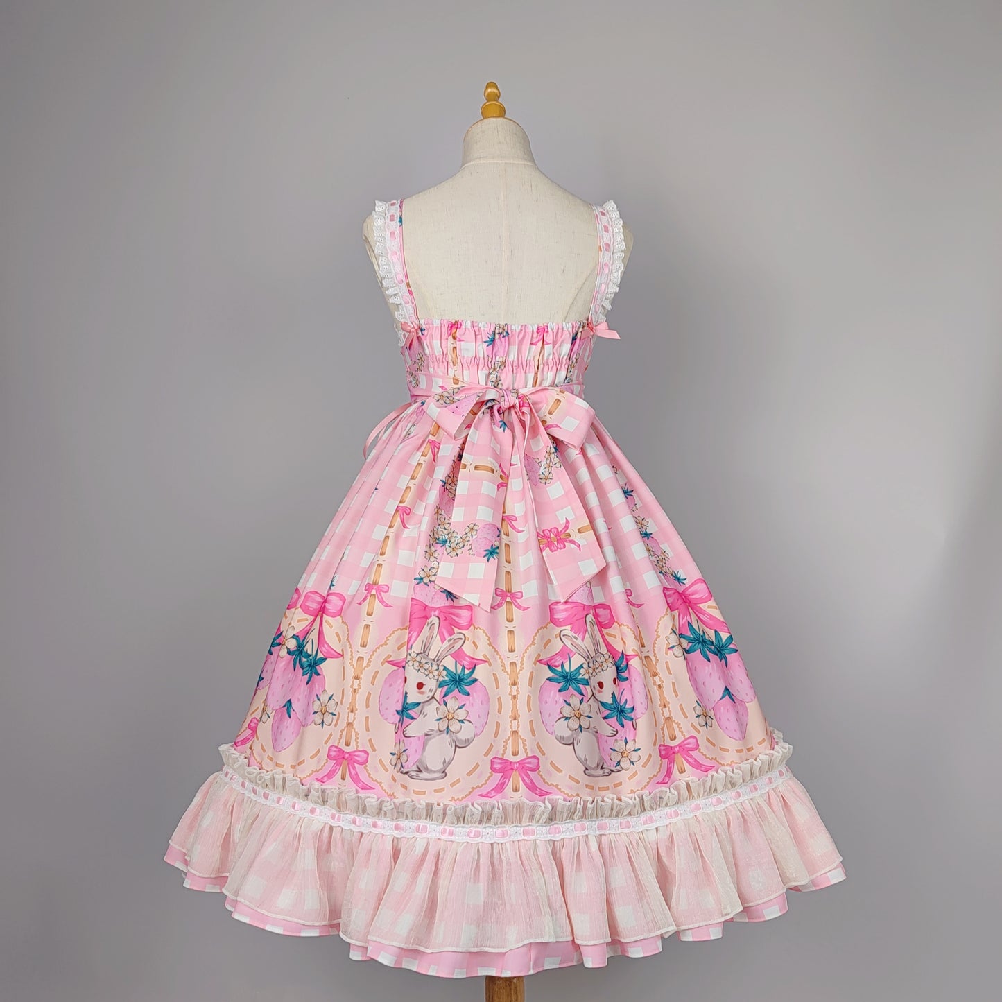 [2 week process] Strawberry Bunny Set (Dress+Apron+Headdress)