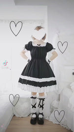 Load and play video in Gallery viewer, Ready to Ship from Missouri, Black One Piece, Maid Outfit
