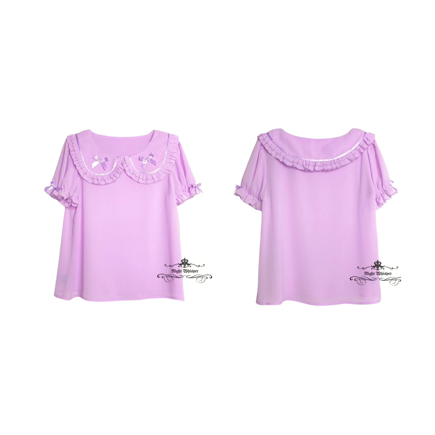 Peter Pan Collar Short Sleeve Blouse