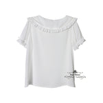 Load image into Gallery viewer, Peter Pan Collar Short Sleeve Blouse
