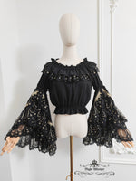Load image into Gallery viewer, Pre-Order, Princess Sleeve Blouse (Black x Gold)
