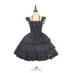 Load image into Gallery viewer, Tiered Version All Black Classic Lolita Dress