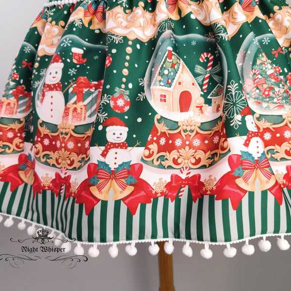 In stock, ready to ship, Christmas Print Skirt