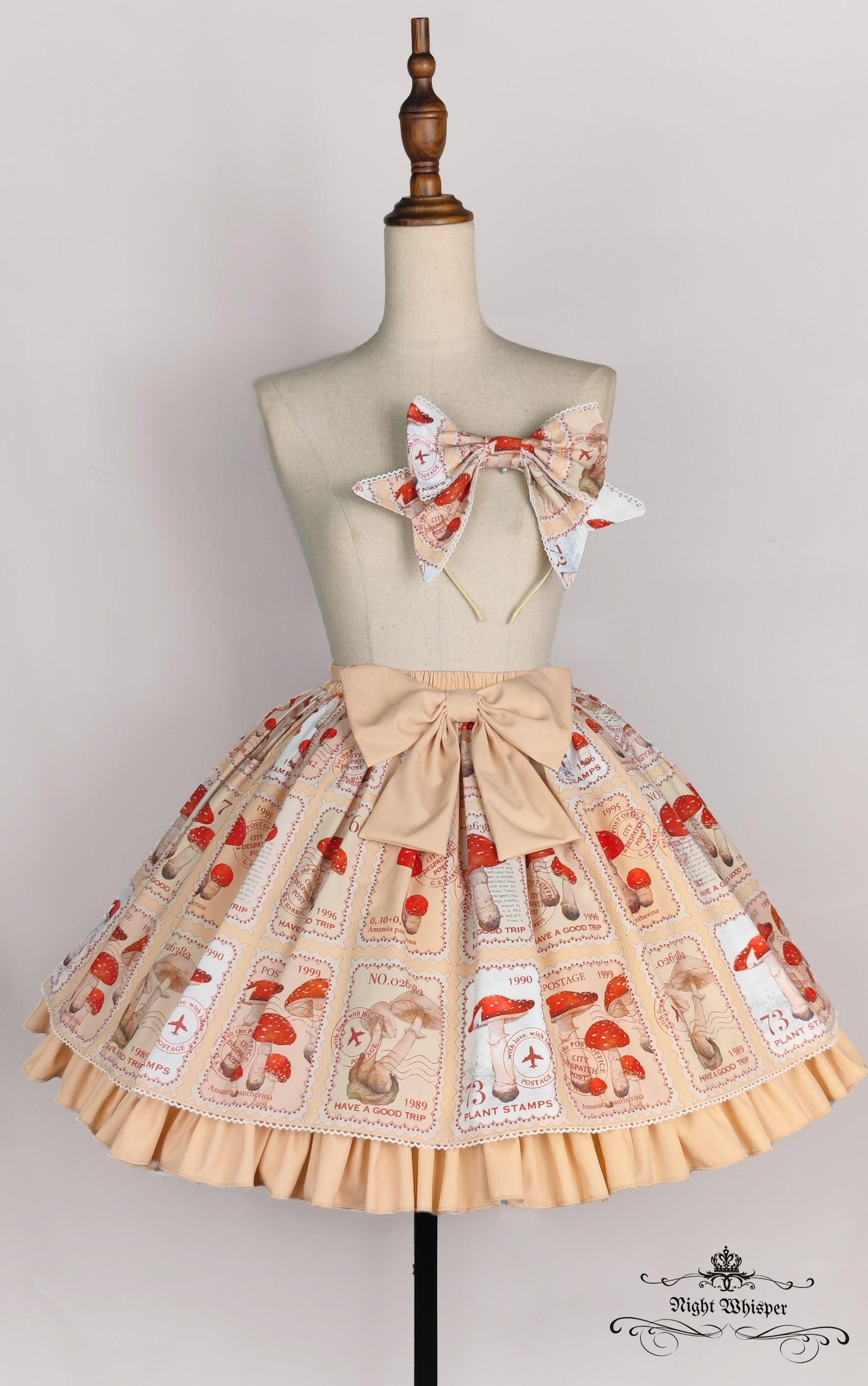 PRE ORDER- Mushroom Stamp Skirt - Short Version - nightwhisper