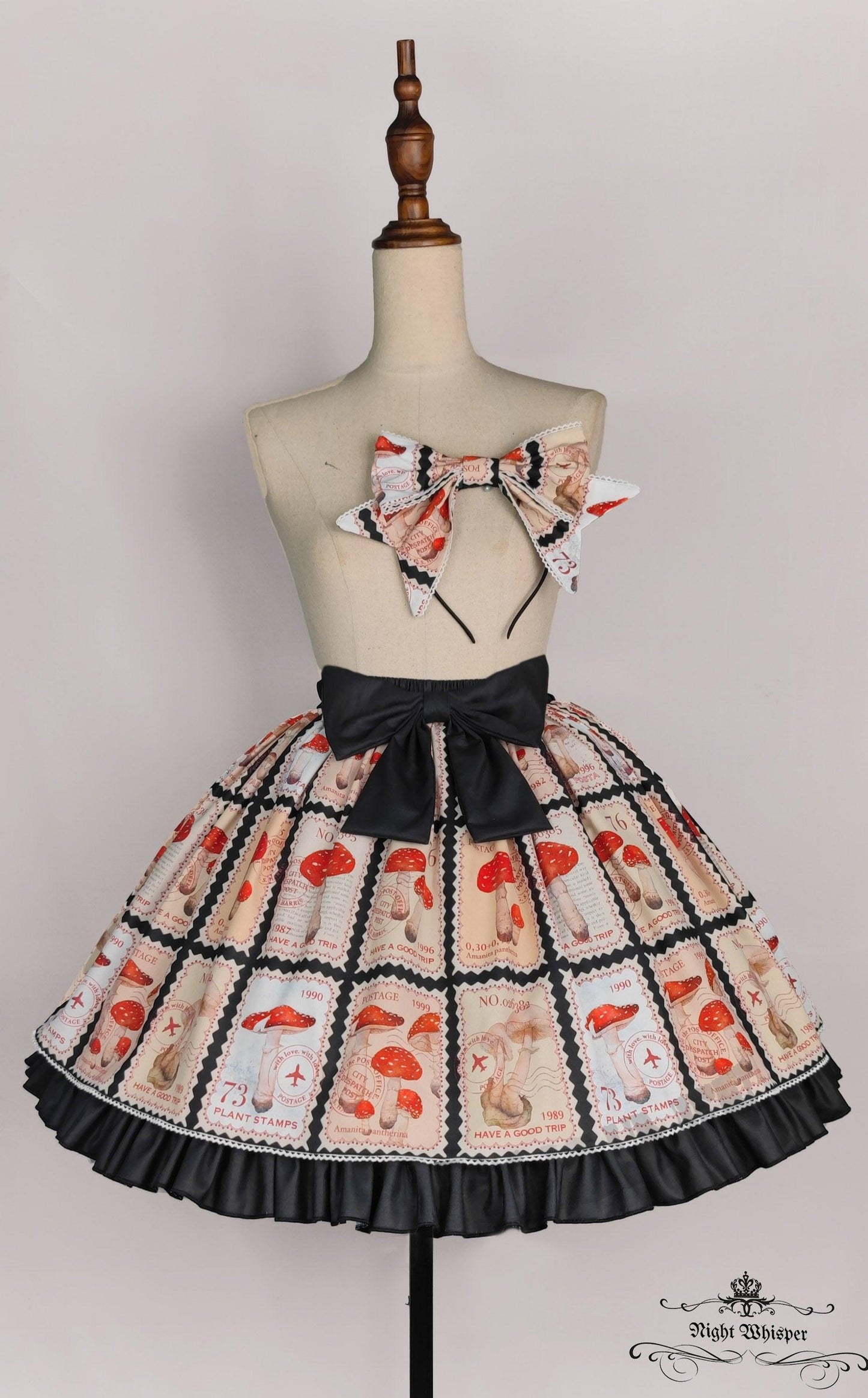 PRE ORDER- Mushroom Stamp Skirt - Short Version - nightwhisper