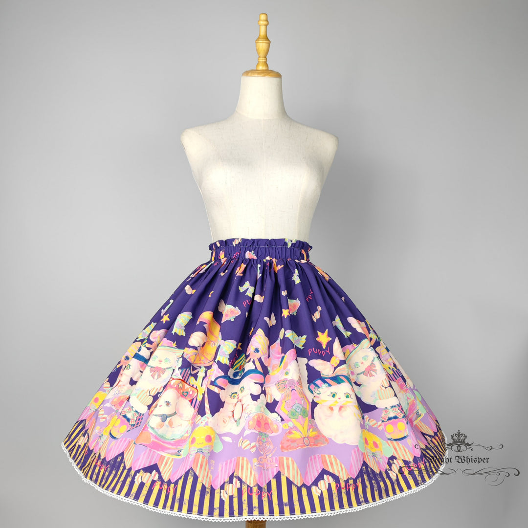 Puppy Witch Party- Deep Purple - Single Layer Skirt- With Pockets!