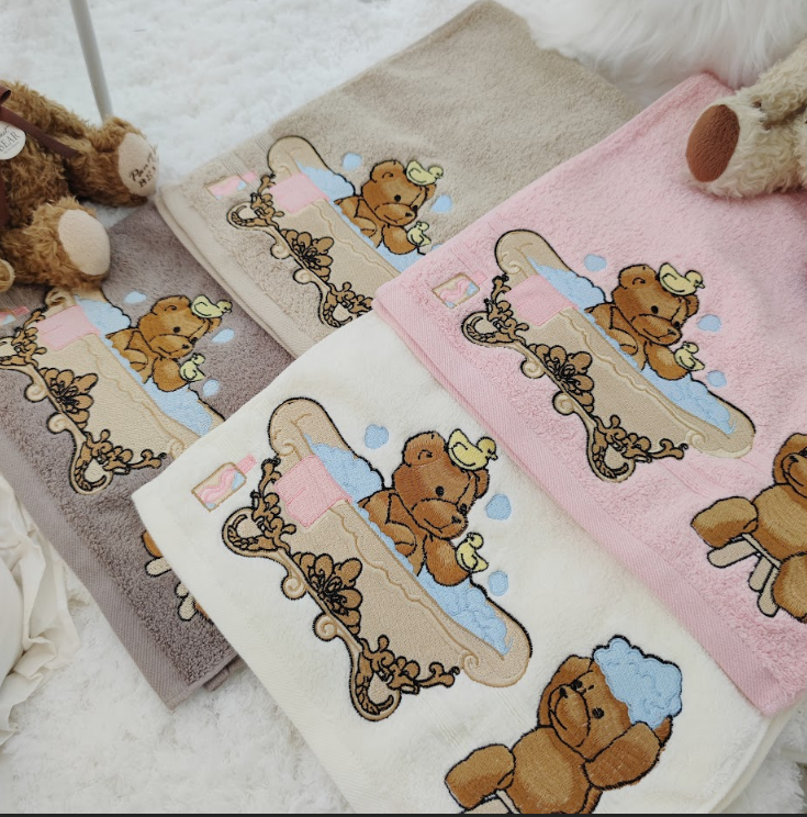 Embroidered Elegant Bear Towels- Free over Certain Purchase Threshold.